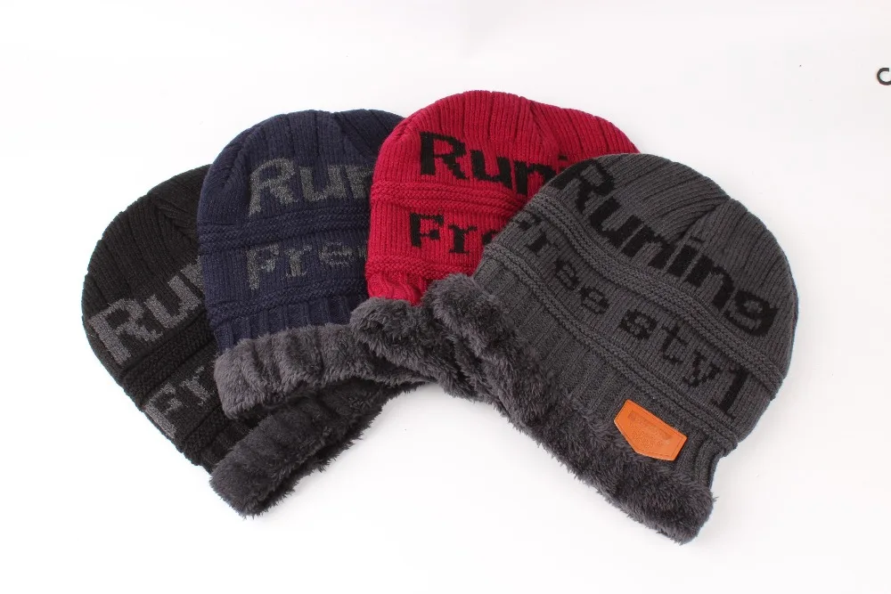 Зимние шапки Skullies Beanies вязаная шапка для женщин и мужчин теплые двухслойные