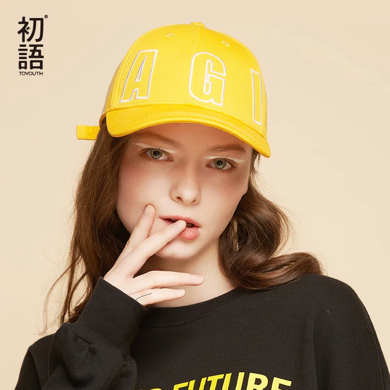 Toyouth Winter Letter Embroidery Hat Casual Cotton Black Sunhat