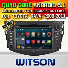 WITSON Quad Core Android 5.1 CAR DVD RADIO GPS for TOYOTA RAV4 Capacitive touch screen 16GB Rom Mirror Link Free Shipping
