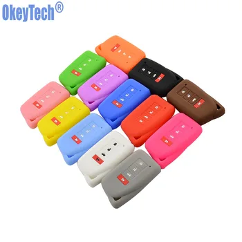 

OkeyTech 4 Button Silicone Car Key Cover FOR LEXUS NX 200 NX300H RX 350 450H ES 350 GS IS LS GS RC F 2014 2015 2016 Fob Holder