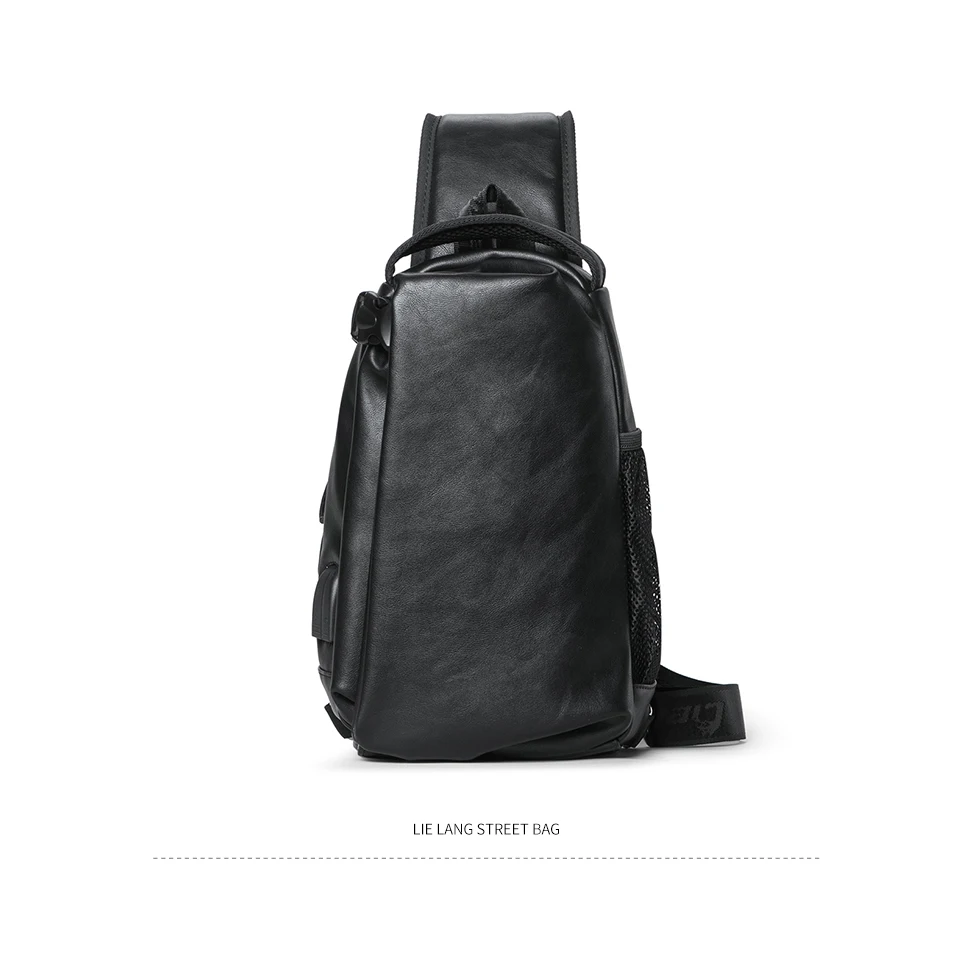 LIELANG, кожаная нагрудная сумка, мужская, USB зарядка, черные сумки через плечо, мессенджеры, короткая, для путешествий, нагрудная сумка, водонепроницаемая, поет, сумки на плечо
