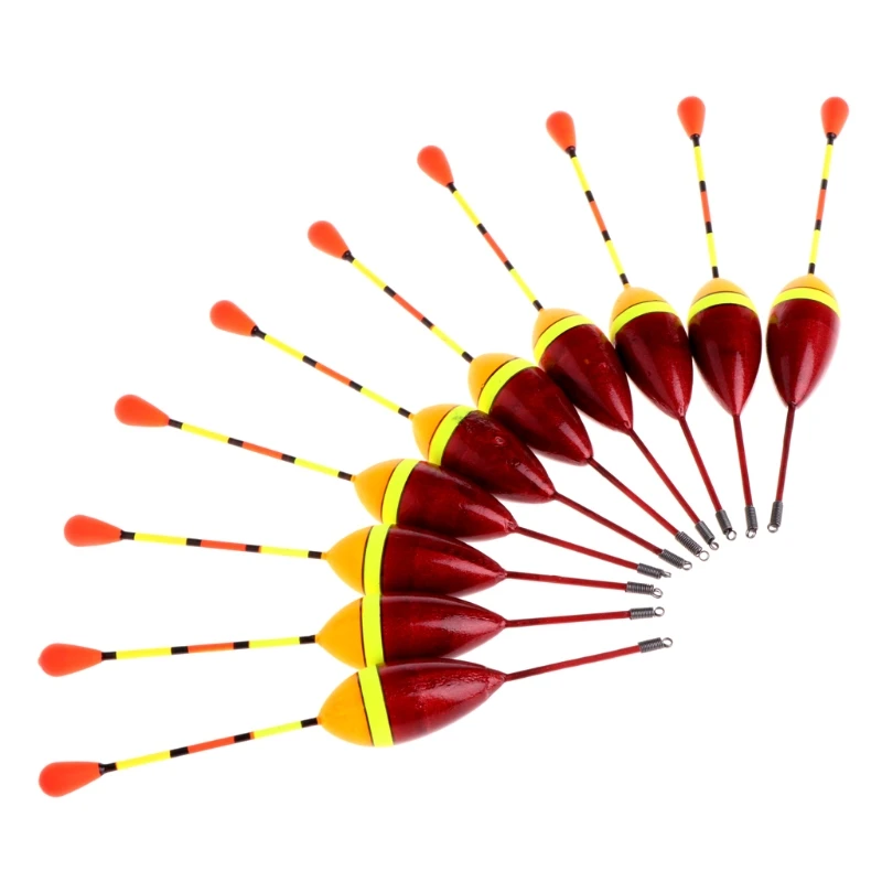 

10pcs Carp Fishing Floats Set Buoy Bobber Stick For Fish Tackle Vertical 2# 4.5g