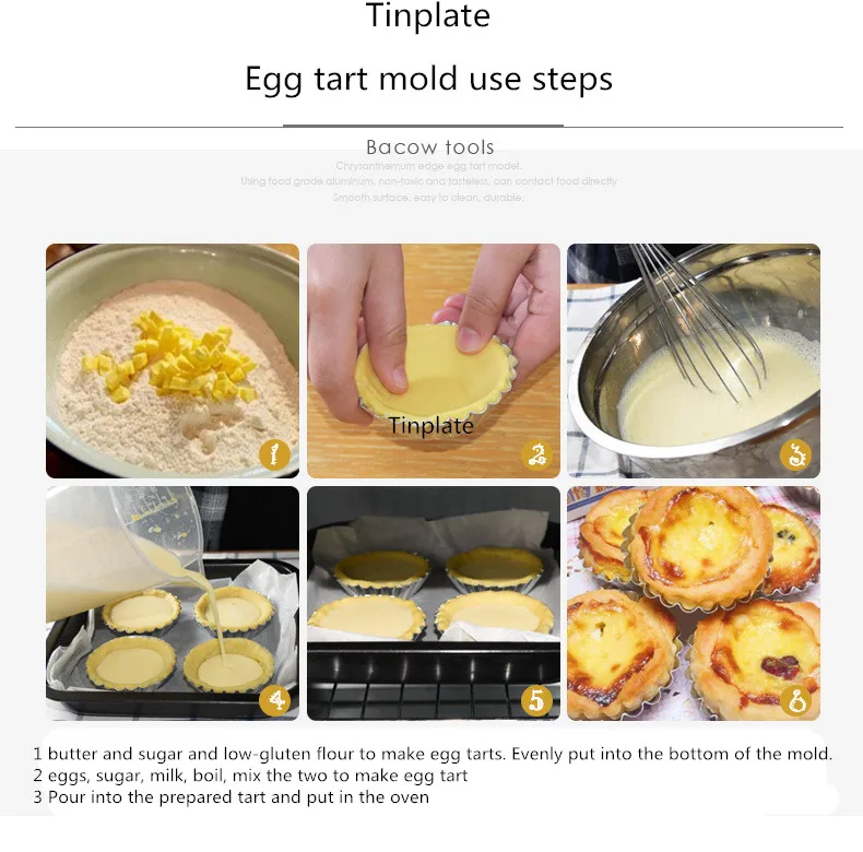 FEIGO 10 шт./компл. Жесть высокой термостойкости яйцо Tart форма многоразовые легко чистить антипригарные чашки торта выпечки инструменты F722