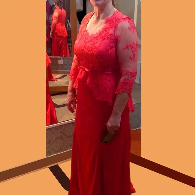 red mother of the bride dresses plus size