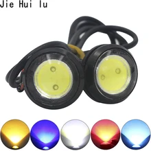 23/18 MM voiture aigle oeil DRL Led feux de jour COB 12V sauvegarde inversion Parking Signal Automobiles lampes DRL voiture style(China)