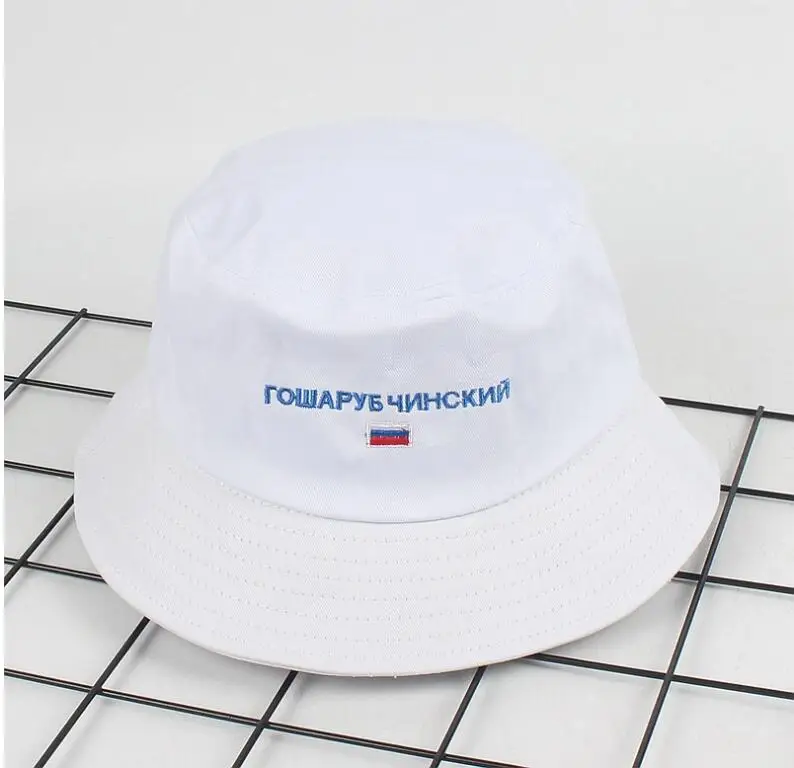 جديد الروسية دلو قبعة الرجال النساء التطريز العلم للجنسين بوب قبعات الهيب هوب قبعات gorros الصيف بيتش الشمس الصيد دلو قبعة