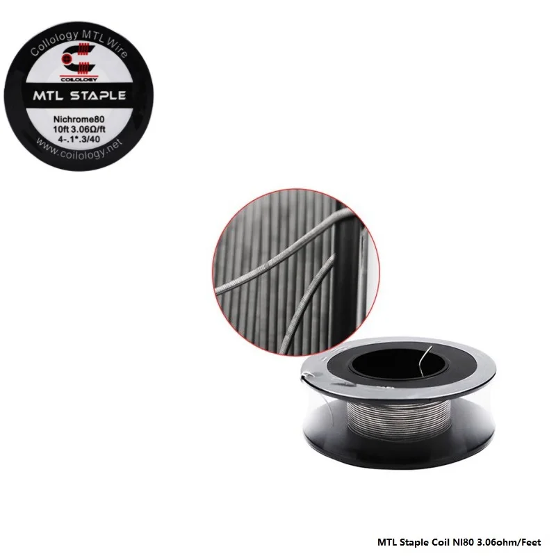 Coilology MTL Staple Coil 316SS 1.9ohm/ 2.31ohm/ NI80 heating wire 3.06ohm 10 feet for DIY vape accessory RDA RTA Atomizer Coilology MTL Staple Coil 316SS 1.9ohm/ 2.31ohm/ NI80 heating wire 3.06ohm 10 feet for DIY vape accessory RDA RTA Atomizer