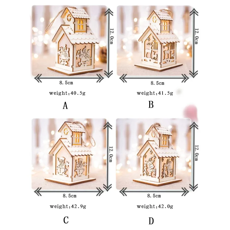 Теплый светящийся двухслойный светодиодный деревянный дом Рождественские декоративные подвесные украшения праздничный подарок свадебное украшение
