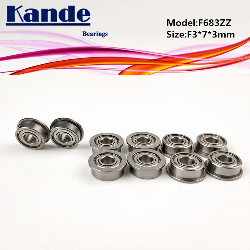 Подшипник Kande F683ZZ F683 ZZ10pcsMetal Shield фланец шариковый подшипник F3 * 7*3 мм | Обустройство