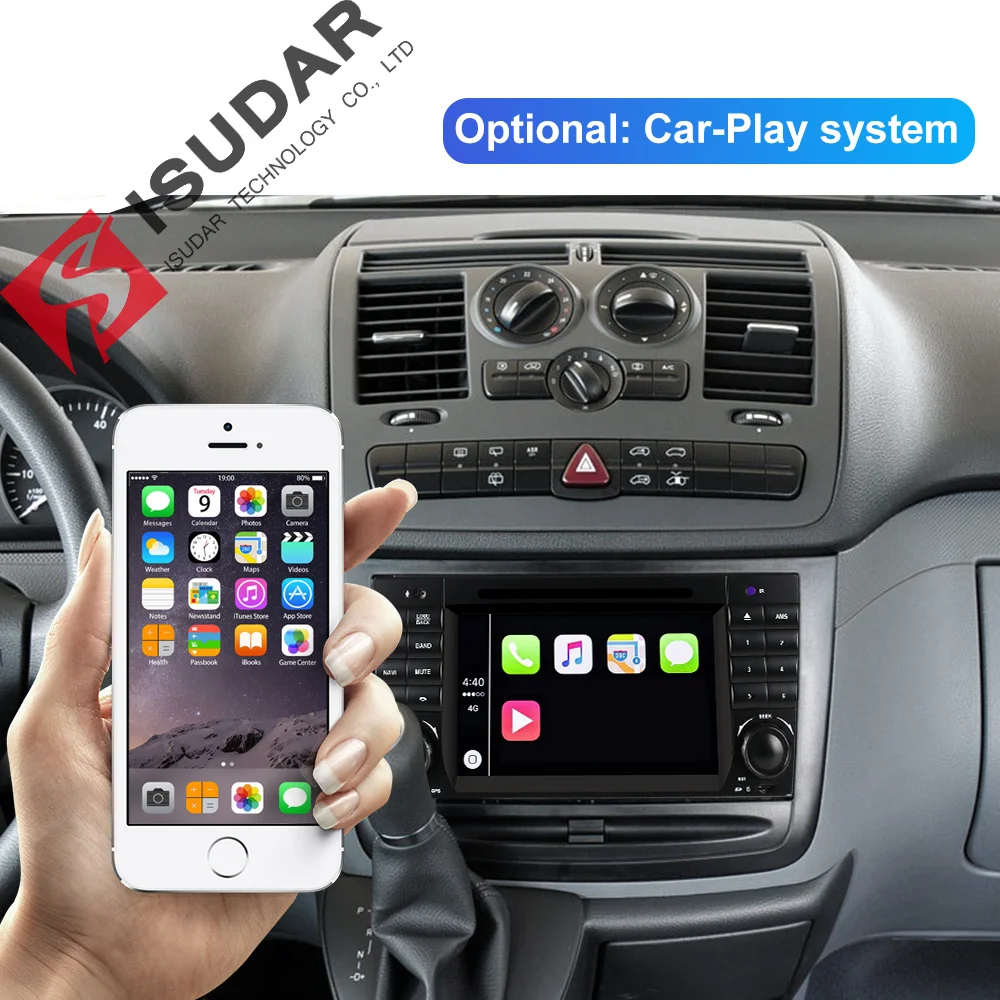 Flash Deal Isudar 2 Din Autoradio Android 9 For Mercedes/Benz/Sprinter/W203/A180/A-class Car Multimedia Player GPS Octa Core RAM 4G DSP DVR 4
