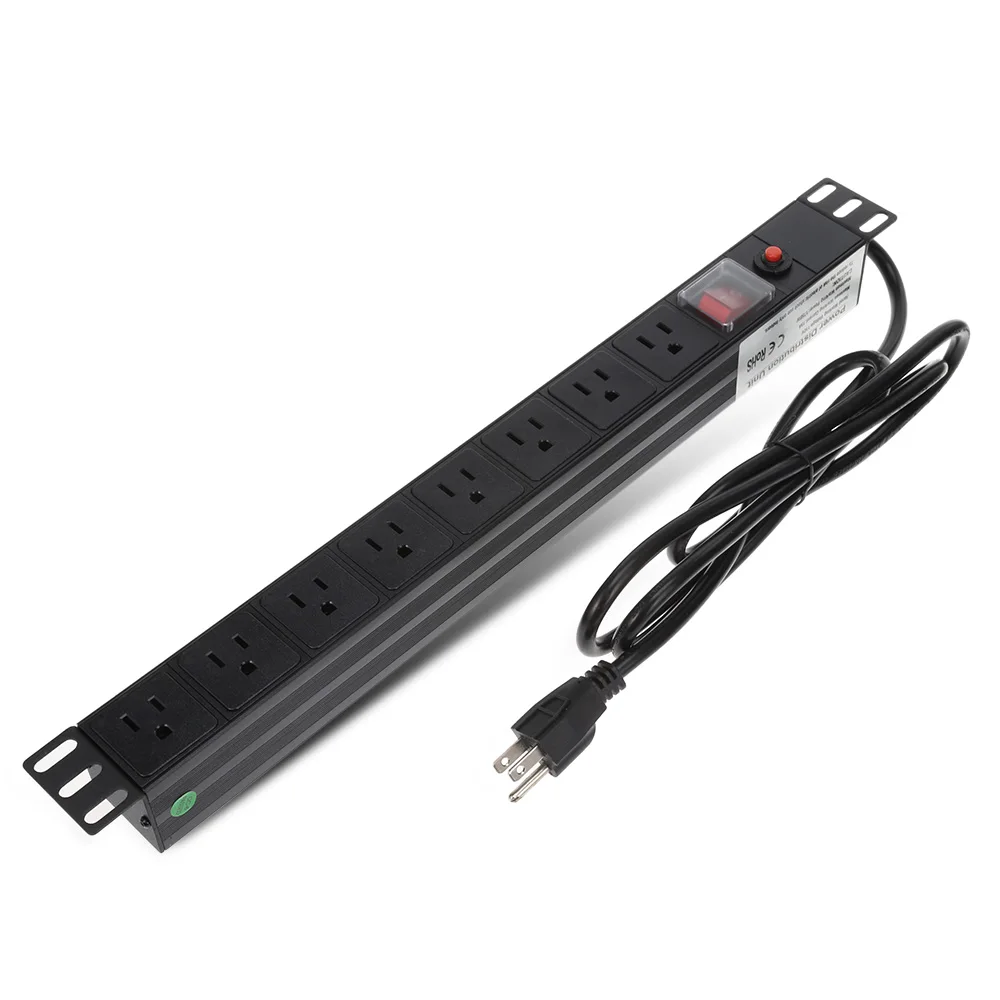 

8 Outlet Socket Power Distribution Unit For Cabinet Durable and Reliable Aluminum Alloy Material Power Strip For Phone Charger