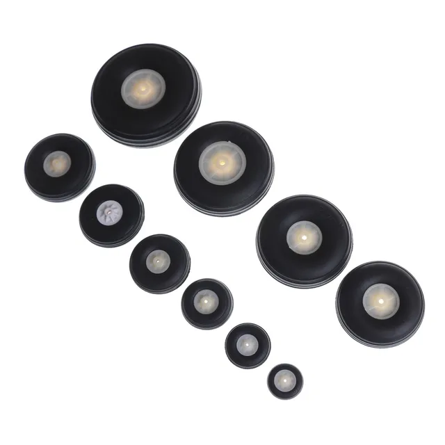 Special Offers 2pcs Black,White Tail Wheel Rubber PU Plastic Hub 1" - 3.5"  Inch For RC Airplane Replacement Parts