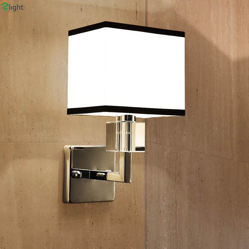 

Modern Chrome Metal Led Wall Lamp Lustre Crystal Bedroom Led Wall Lights Fixtures Living Room Led Wall Light Fabric Wall Sconce