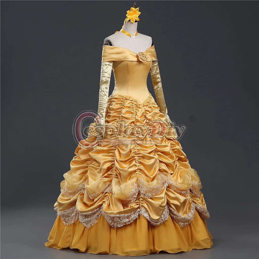 Cosplaydiy Красавица и Чудовище Принцесса Белль бальное платье костюм монашки женщина платье для Хэллоуина Костюм L320