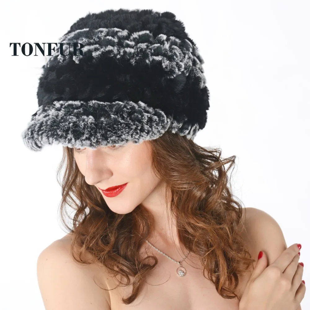Женская натуральная шапка из меха кролика рекс для женщин модная брендовая вязаная меховая шапка NT413