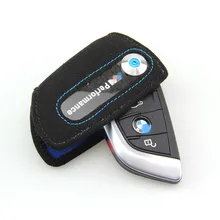 Genuine Carbon fibre M performance seude leather car key case cover fob holder for bmw X5 F15 2014 X6 F16 2015