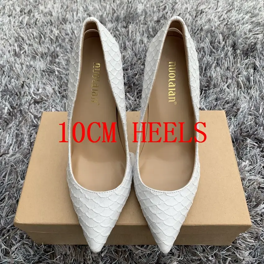 Г. Брендовая модная женская обувь пикантные белые туфли-лодочки на высоком каблуке 12 см, 10 см, 8 см, с острым носком - Цвет: YL-AL white10cm