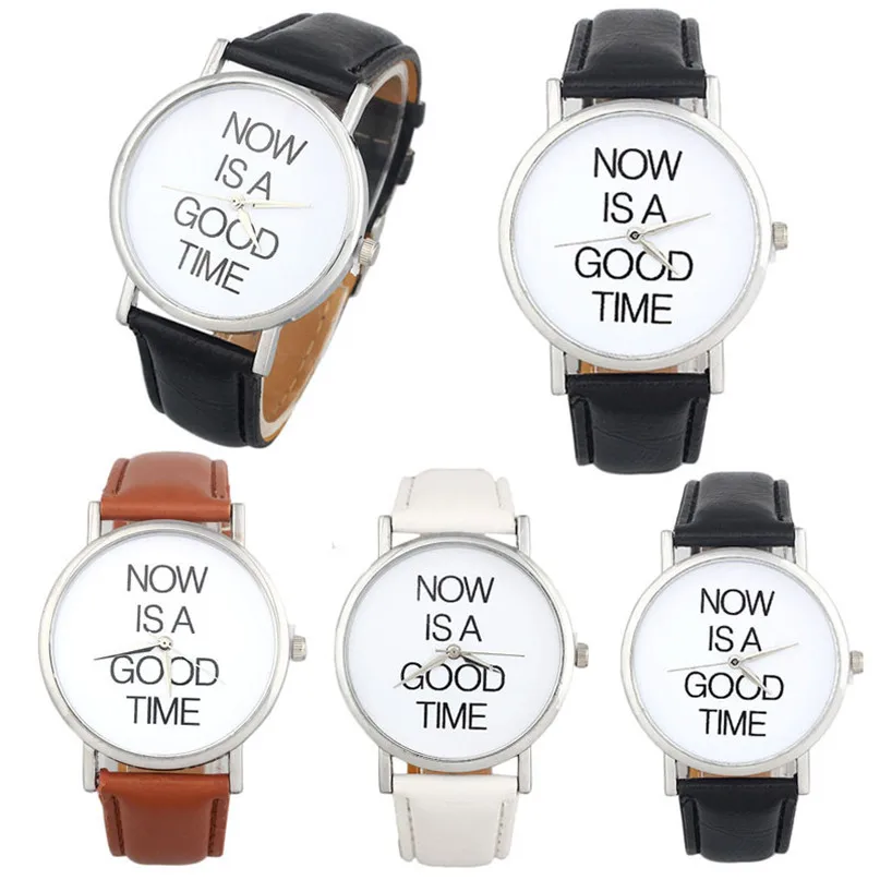 

NOW IS A GOOD TIME Womens Leather Band Analog Quartz Dial Wrist Watch #4A20#F
