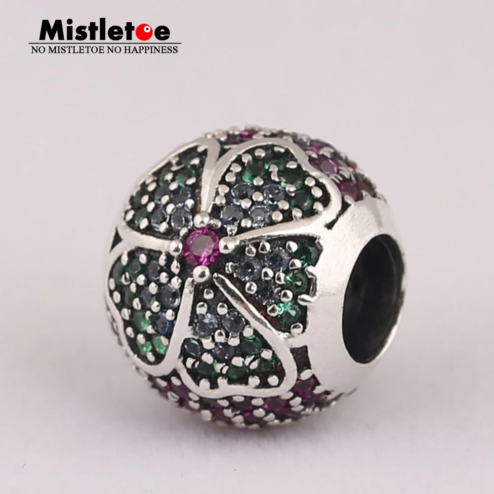 

Mistletoe Jewelry Genuine 925 Sterling Silver Glorious Bloom, Multi-Colored CZ Bead Fit European Bracelet