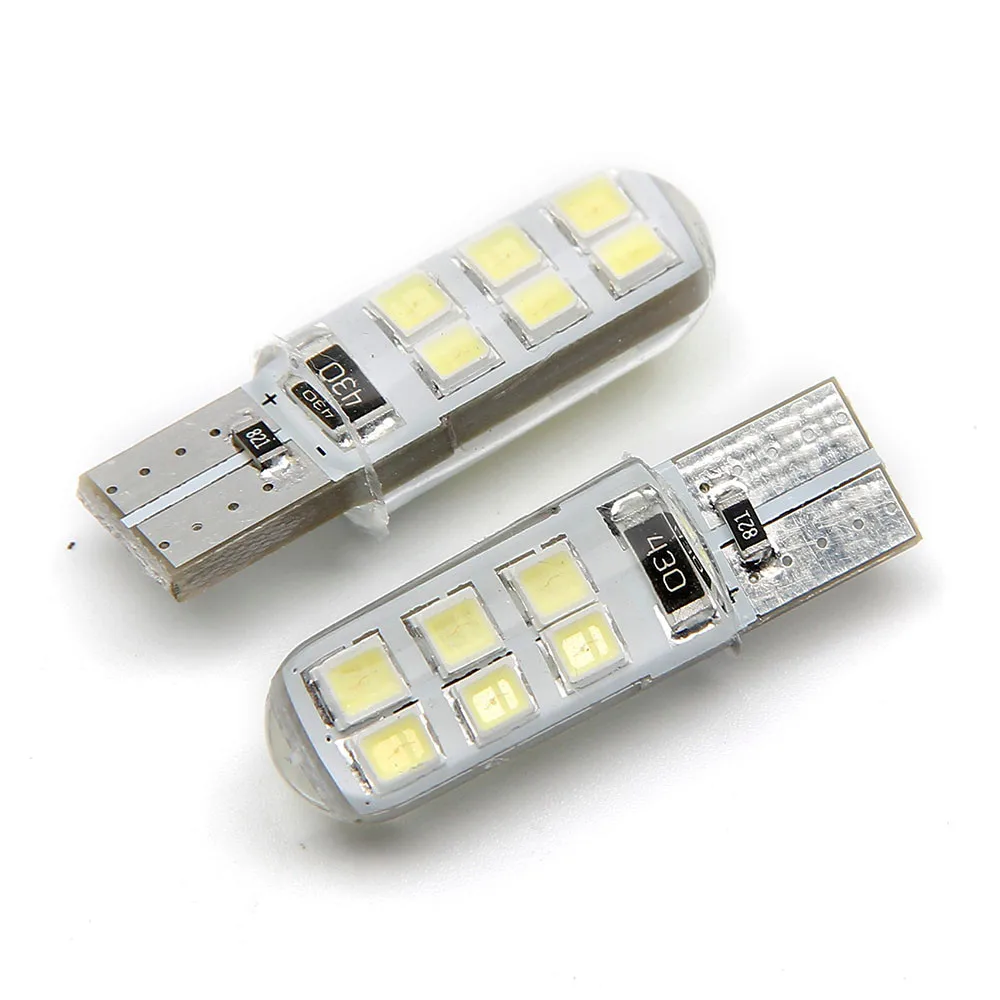 2 шт T10 W5W водонепроницаемый 2835 12 SMD Клин номерной знак боковой сигнал поворота