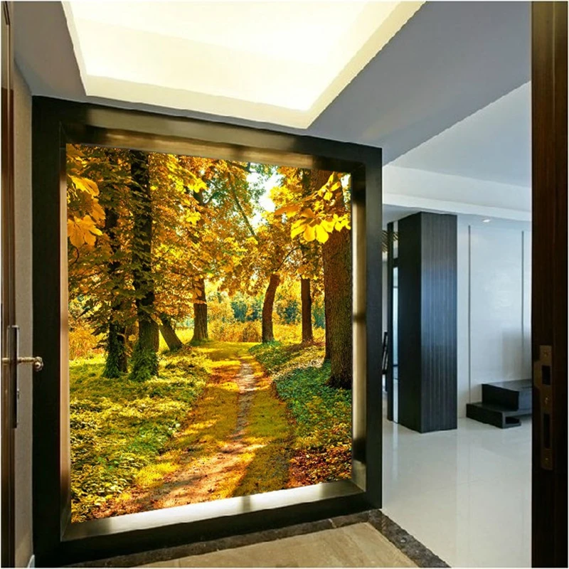 beibehang 3d wall murals stereoscopic mural wallpaper entrance hallway background vertical version corridor walkway