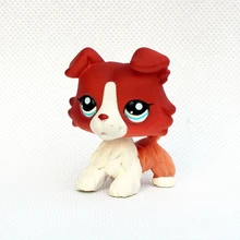 Old original animal font b pet b font shop lps toys collie 1542 brown white puppy