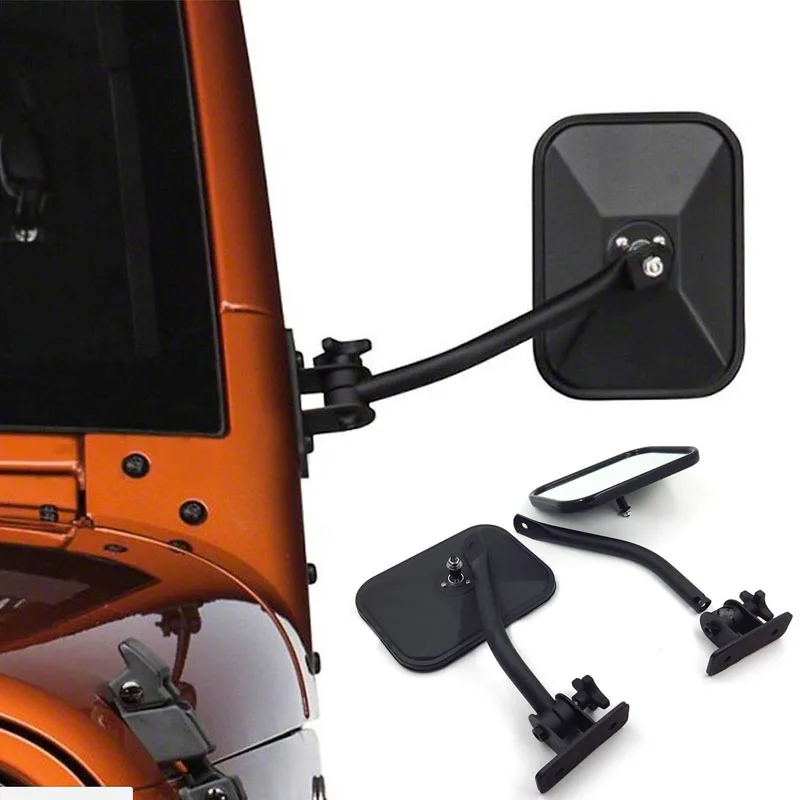 Beste Auto Zijdeur Achteruitkijkspiegel Verstelbare Vorm Hoek Lens Blind Spot Exterieur Voor Jeep Wrangler TJ JK 1997 2018 auto Styling
