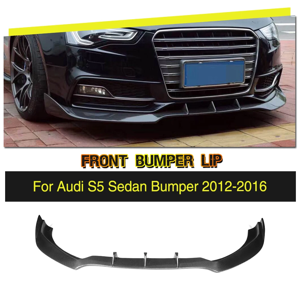 Carbon Fiber Car Front Bumper Guard Chin Lip Protector Apron for Audi