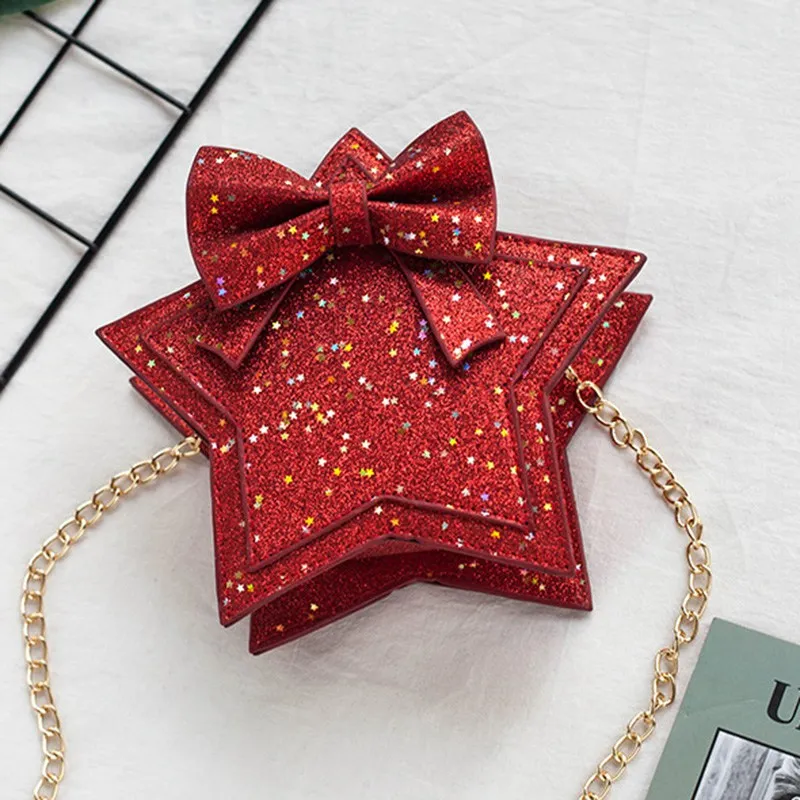Kids Girls Star Women Sweet Messenger Bag Glitter Sequins Crossbody Shoulder Bag Small Envelopes Bags Party Clutch Handbags (12)