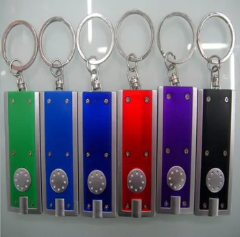 

FREE SHIPPING BY DHL 200pcs/lot Hot Selling Plastic LED Keychains Novelty Flashlight Keyrings Custom Logo Company Gifts