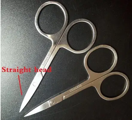 

50pcs Mirror surface Straight Head Professional Cuticle Manicure Pedicure Nails Scissors,eyebrow,Nose,eyelash