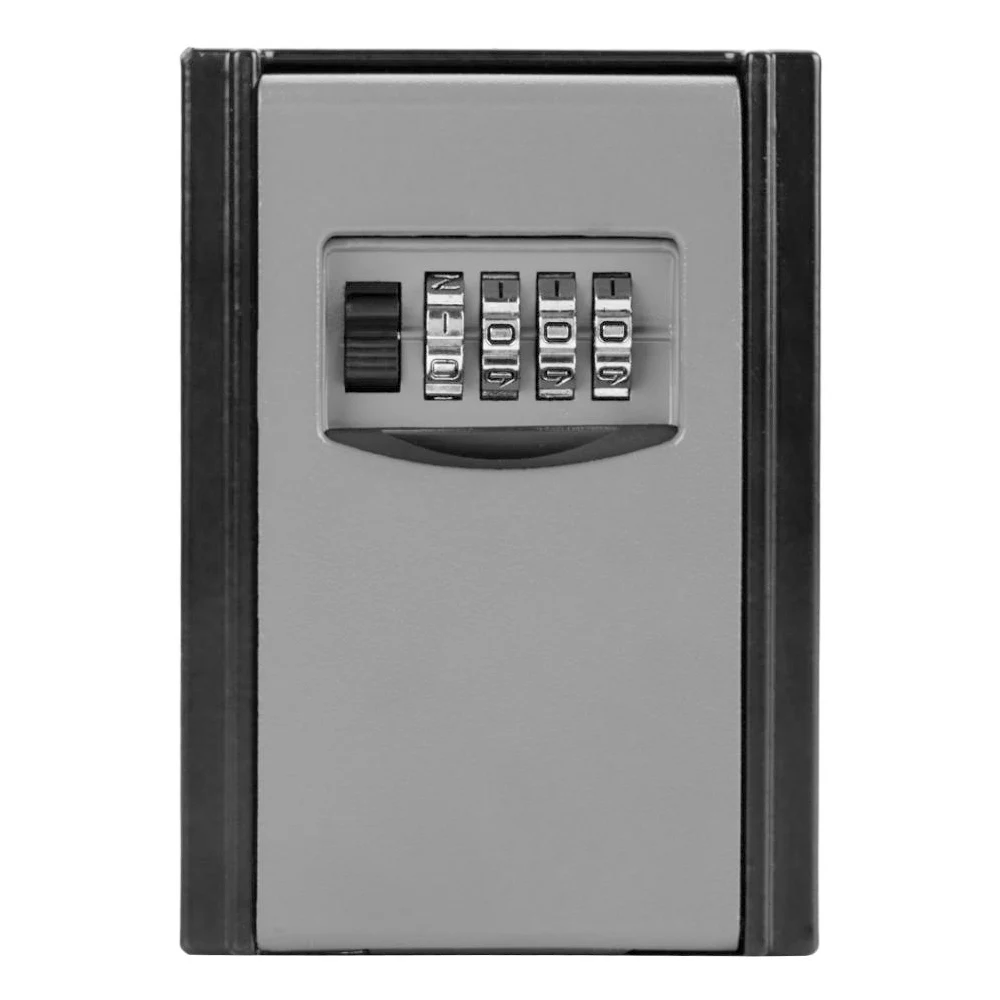

Creative Key Storage Box Aluminium Alloy 4 Digit Code Wall Mounted Door Store Valuable Things