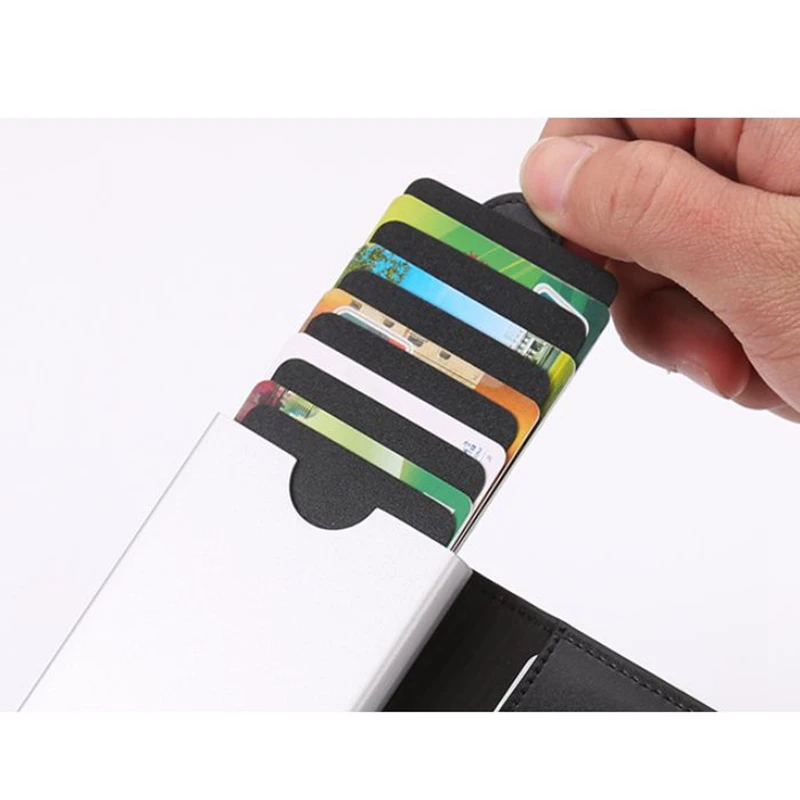 Металлическая RFID алюминиевая коробка из искусственной кожи для путешествий