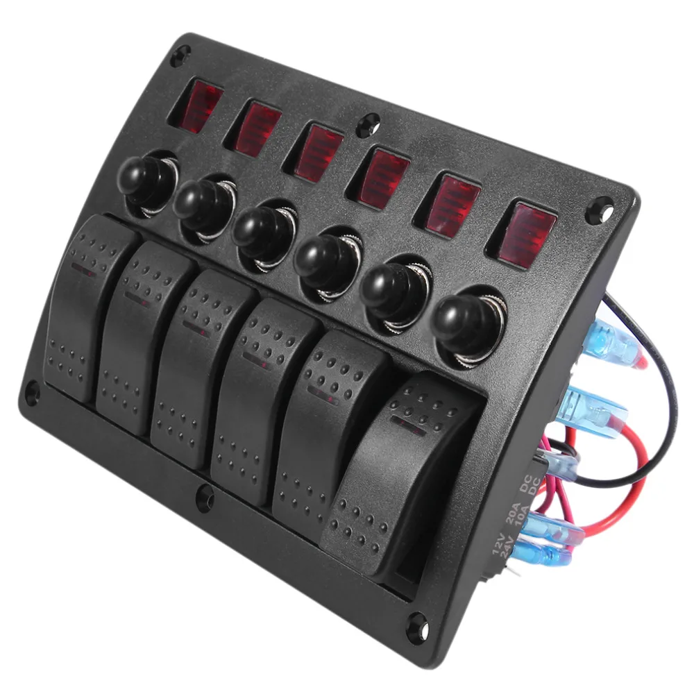 

ICOCO 120-260W Automotive 3PIN With Light 6-Band Lens Combination Panel Switch Home Use Waterproof Car-Styling Free Shipping