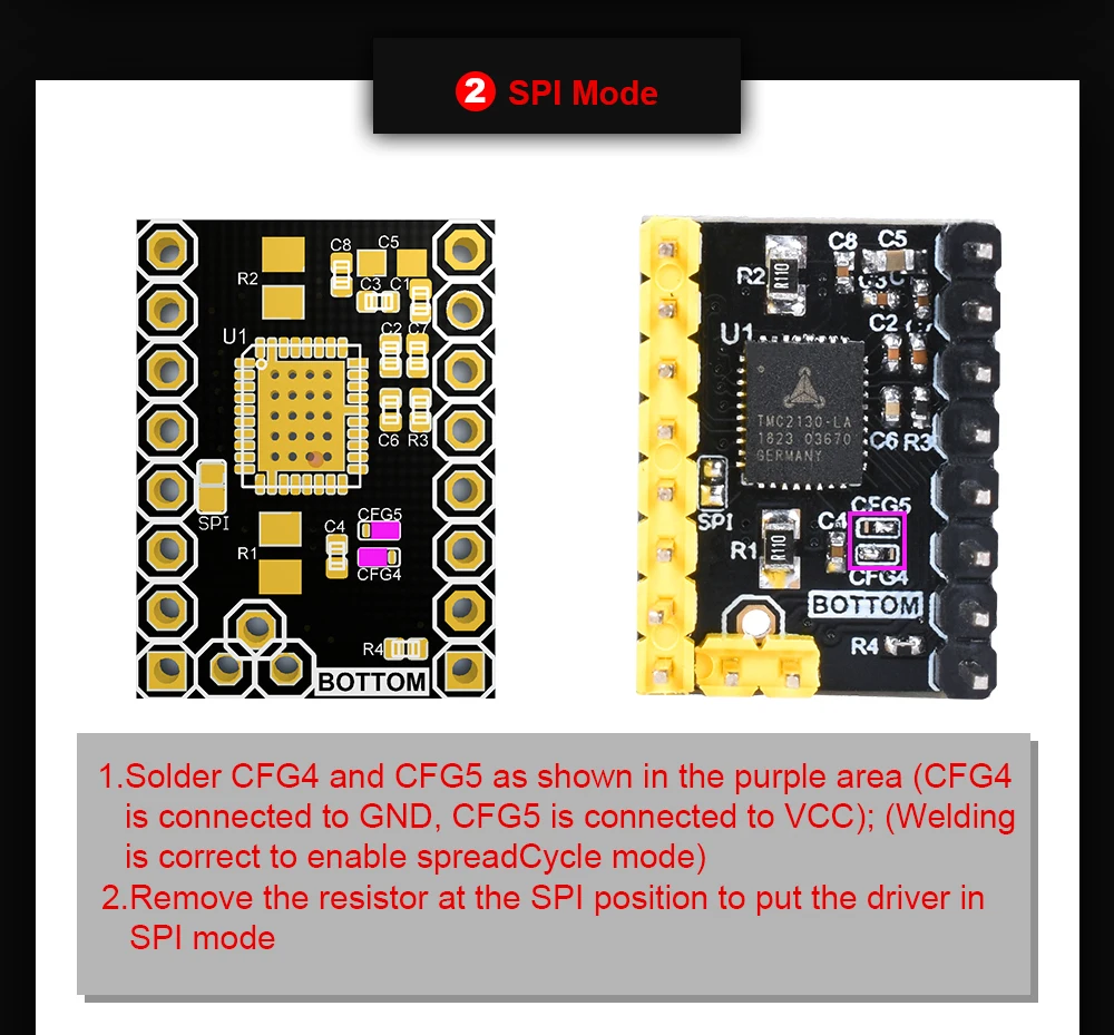 BIGTREETECH TMC2208 V3.0 UART TMC2130 SPI Драйвер шагового двигателя Stepstick к SKR V1.3 Ramps 1,4 Reprap 3d части принтера MKS GEN L