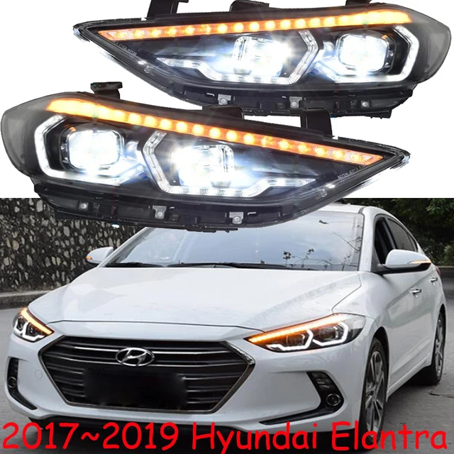 One set Car Styling for Hyundai Elantra Headlights 2017 2018 DRL