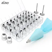 

42 Pcs Cake Decorating Tips Set Stainless Steel Icing Piping Nozzles DIY Household Baking Tools Reusable Pastry Bags Couplers