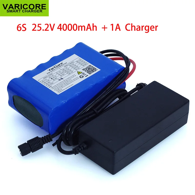 24V 4Ah 6S2P 18650 Батарея литий ионный аккумулятор 25 2 4000 мАч Электрический велосипед