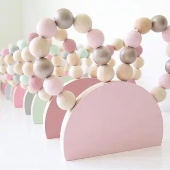 

Nordic Style Wood Beads Rabbit Ear Ornament Children 's Room Decoration Photography props Wooden Bunny Beads Decor Kid's Gift