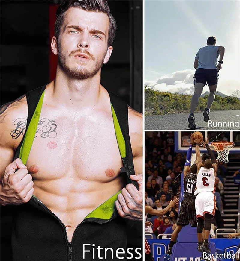 NINGMI Мужская сауна жилет для похудения талии тренировочная майка неопреновый