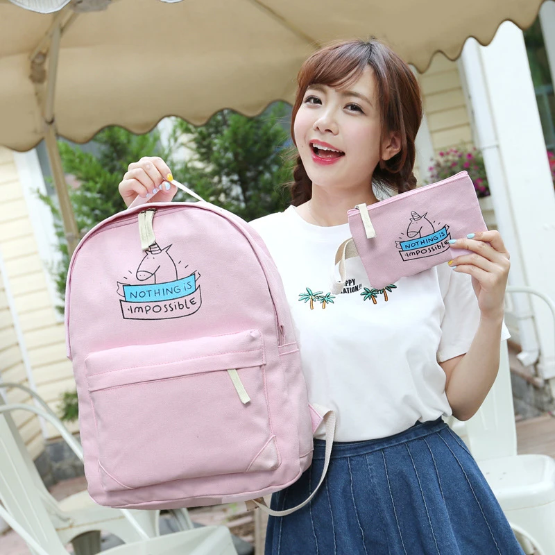 2pcs/set Unicorn Backpack & Makeup Bag Set Well Pick