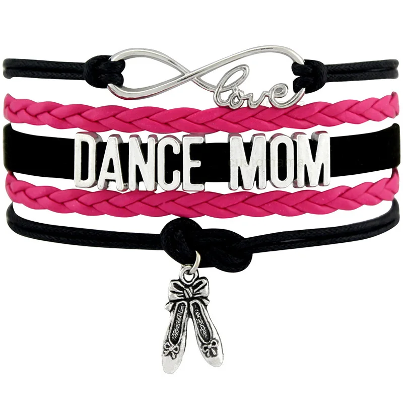

Dance Mom Dancer Ballet Shoes Heart Infinity Love Charm Bracelets Handmade Pink Black Women Men Girl Jewelry Gift Drop Shipping