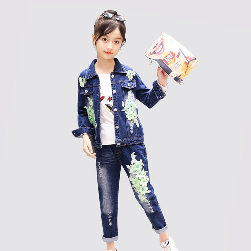 

Big girl fashion sports suit black and white clothing set for teenager autumn sportswear children XL sportswear 6 8 10 12 14