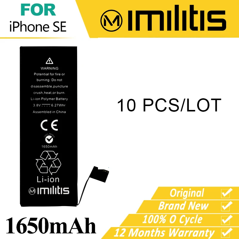 10pcs/ Original Imilitis Battery for Apple iPhone SE Replacement Brand