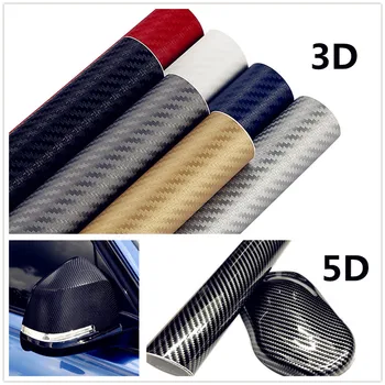 

30x127cm 3D 5D CAR Carbon Fiber Vinyl Wrap Film stickers and Decals FOR Ford Transit Ranger Mustang Ka Fusion Focus F-150