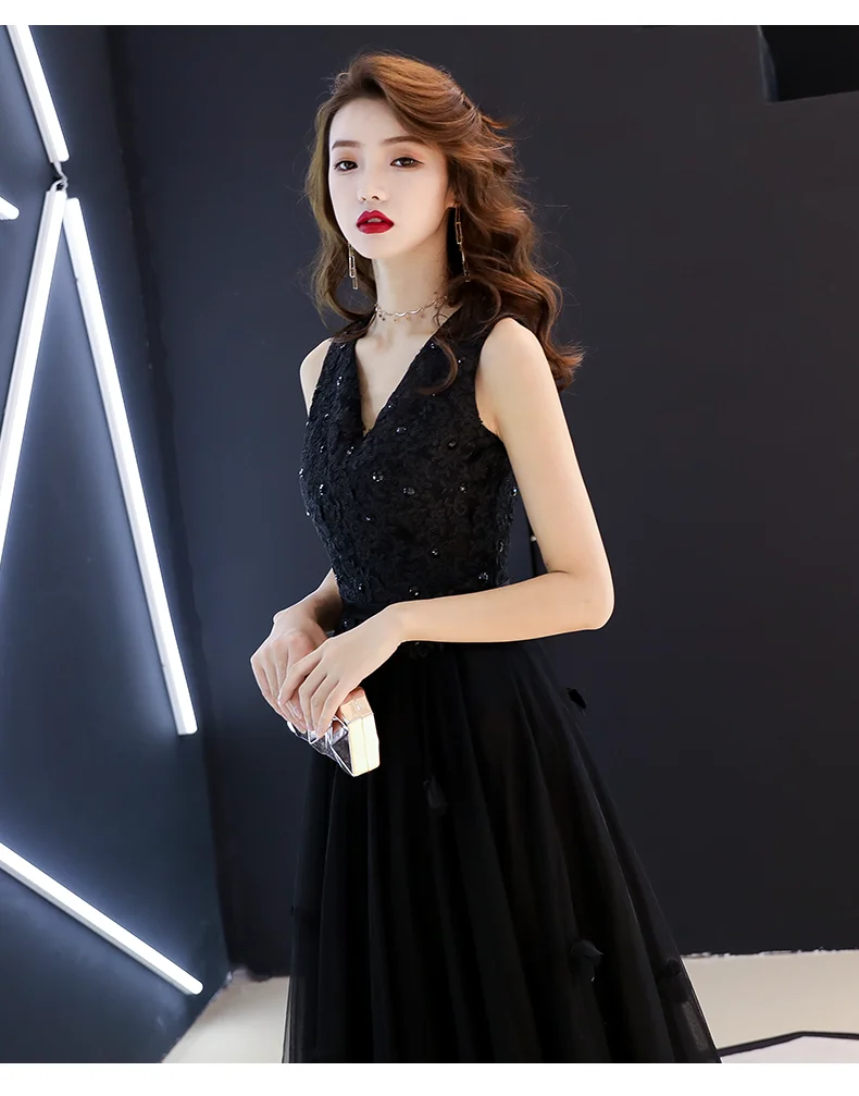 aniversário vestido preto 2019 sexy com decote