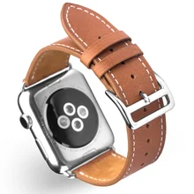 QIALINO Fashion Genuine Leather Strap for iWatch Sports Stainless Steel Pin Buckle Watch band for Apple watch 42mm 38mm Series 2