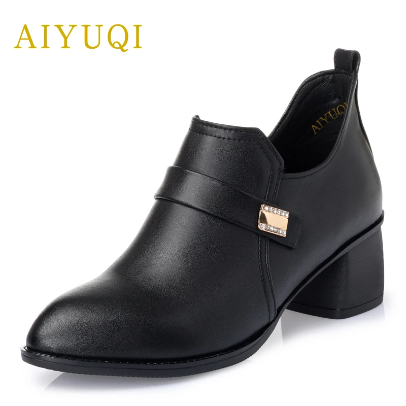 

AIYUQI Plus size 42#43# women's shoes, 2019 spring genuine leather women shoes, comfortable breathable Handmade ladies shoes
