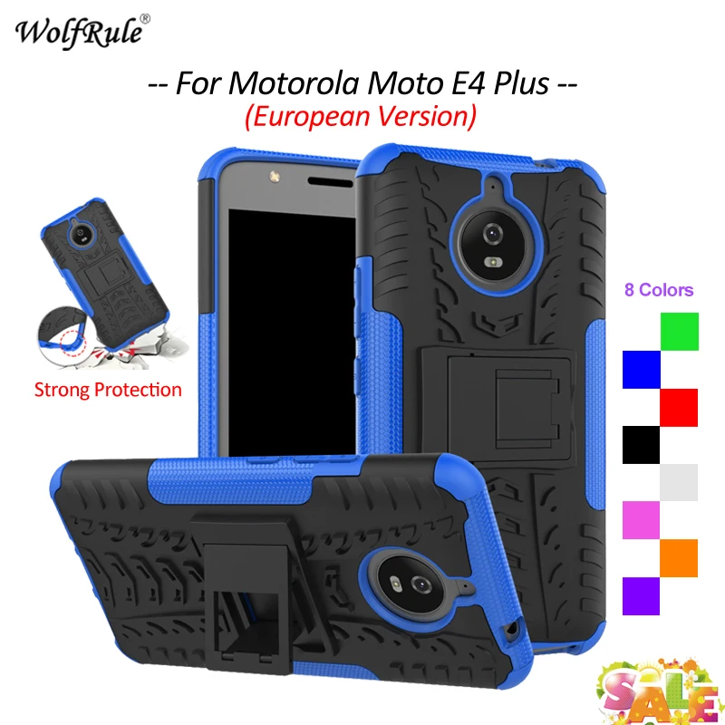 Чехол для Motorola Moto E4 Plus WolfRule ТПУ и ПК держатель бронированный бампер чехол