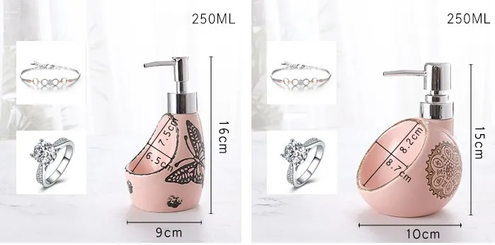 580lm розовый Мульти-элементы керамический дозатор жидкого мыла для кухни Лосьон дезинфицирующее средство Бутылка украшение дома аксессуары для ванной комнаты